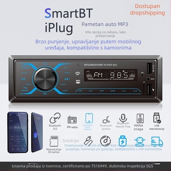 Semaitu automobil MP3 player Bluetooth, USB/SD čitač, model 520, ABS kućište, napajanje 12V/24V