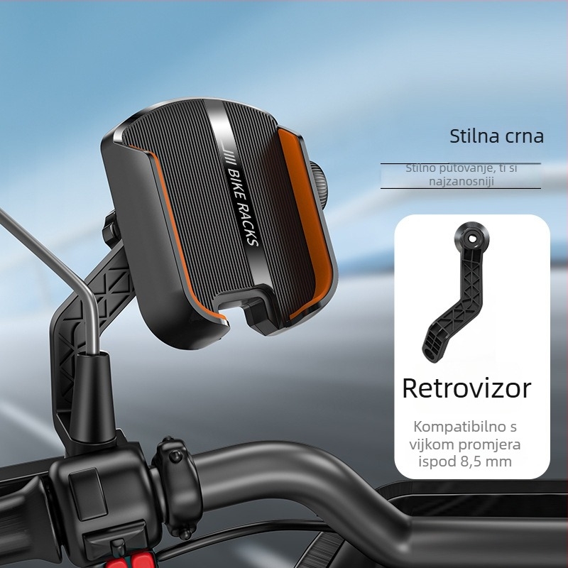 Držač za mobitel za bicikl, aluminijska legura, univerzalni, otporan na udarce, prilagodljiv
