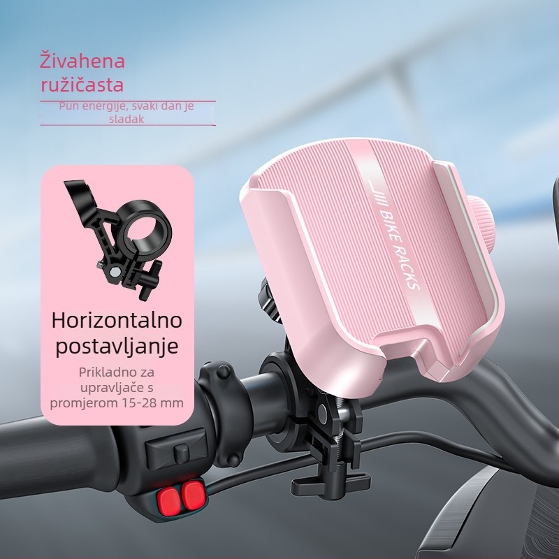 Držač za mobitel za bicikl, aluminijska legura, univerzalni, otporan na udarce, prilagodljiv