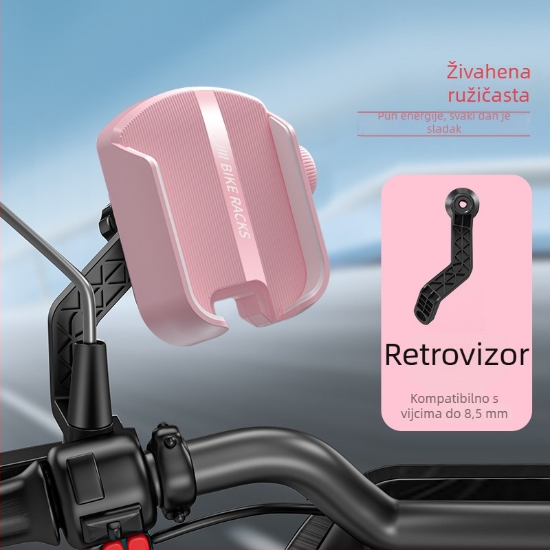 Držač za mobitel za bicikl, aluminijska legura, univerzalni, otporan na udarce, prilagodljiv
