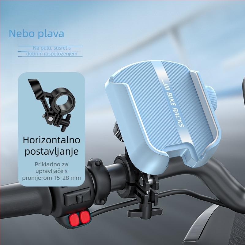 Držač za mobitel za bicikl, aluminijska legura, univerzalni, otporan na udarce, prilagodljiv