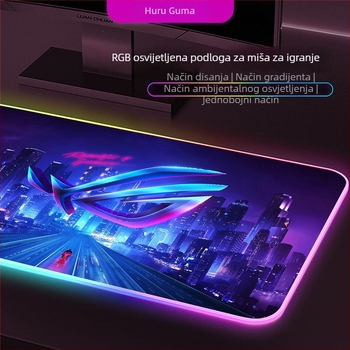 RGB svijetleća gaming podloga za stol, extra velika podloga za miša 300×800 mm, USB hub