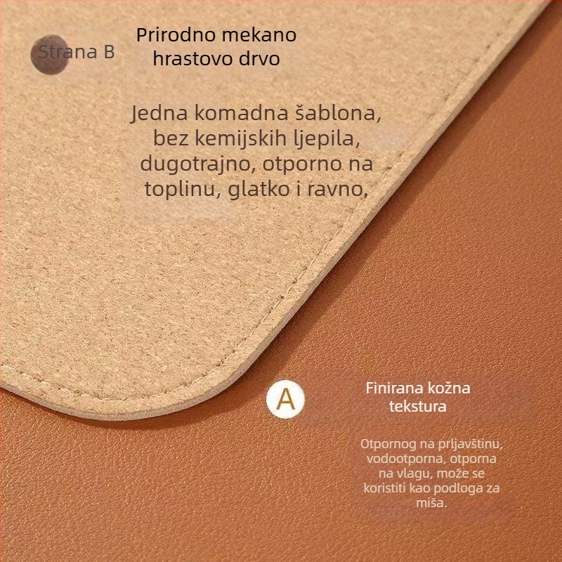 Kožna dvostruka podloga za stol, protuklizna, šivanje, mogućnost logotipa (Model 102)