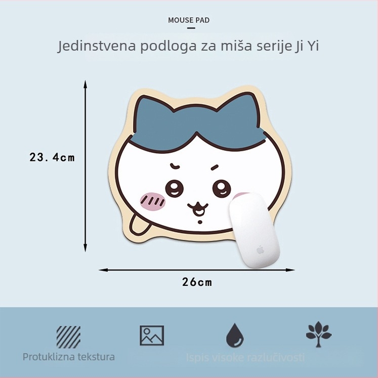 Miš-podloga u obliku kapibare za ured i igre; površina od kože i gume; crtić dizajn; protuklizna podloga; podloga za stol i tipkovnicu.