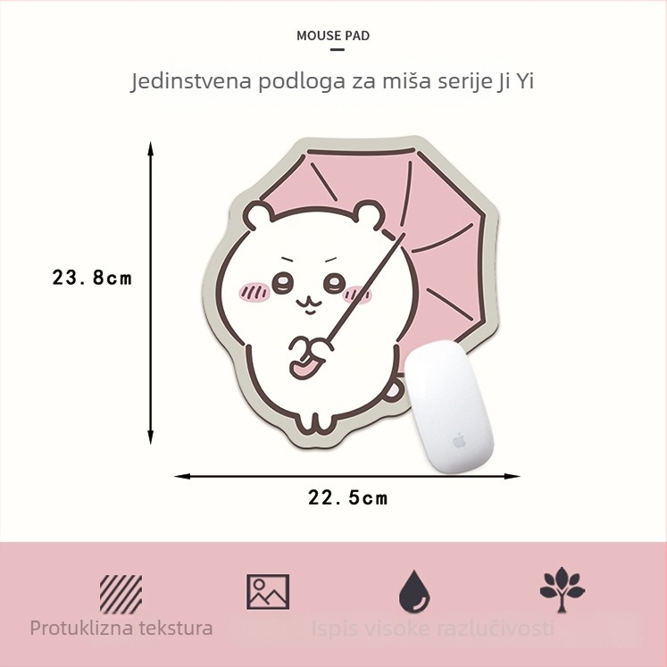 Miš-podloga u obliku kapibare za ured i igre; površina od kože i gume; crtić dizajn; protuklizna podloga; podloga za stol i tipkovnicu.