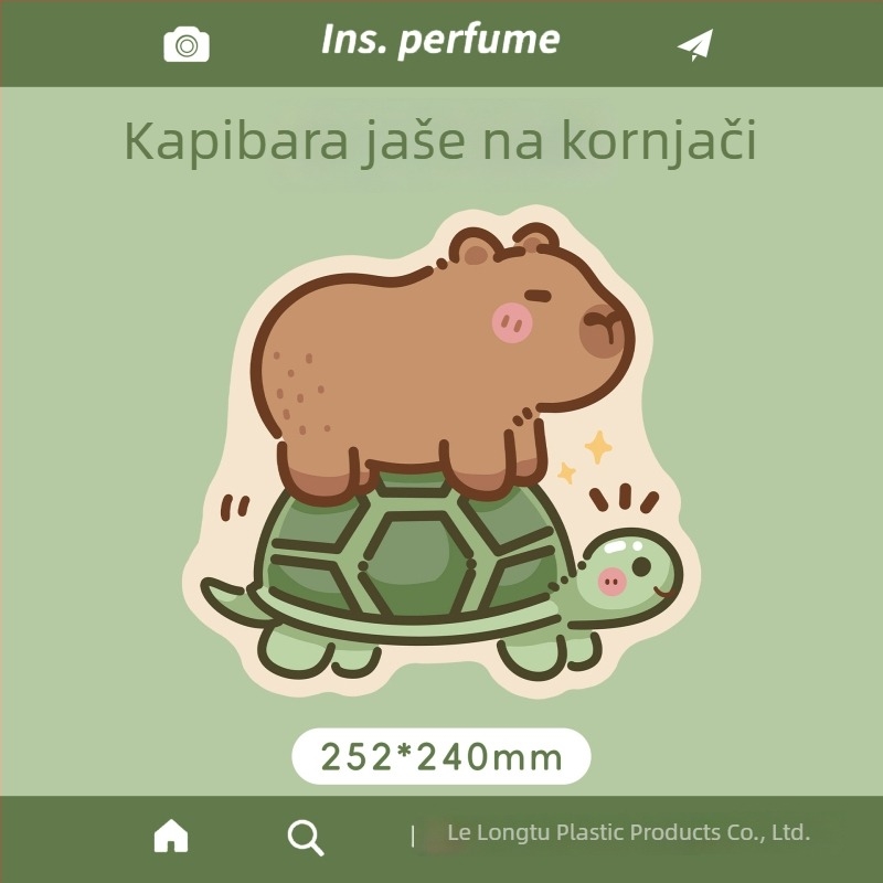Miš-podloga u obliku kapibare za ured i igre; površina od kože i gume; crtić dizajn; protuklizna podloga; podloga za stol i tipkovnicu.