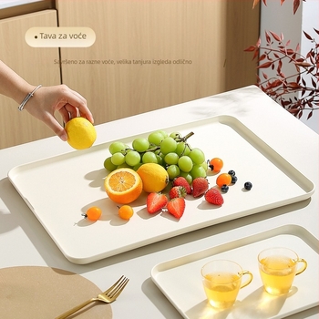 Plastični pravokutni pladanj, japanski stil, glazirana površina, opće korištenje, mikrovalna pećnica nije pogodna.
