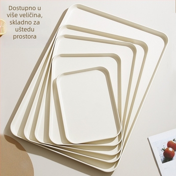 Plastični pravokutni pladanj, japanski stil, glazirana površina, opće korištenje, mikrovalna pećnica nije pogodna.