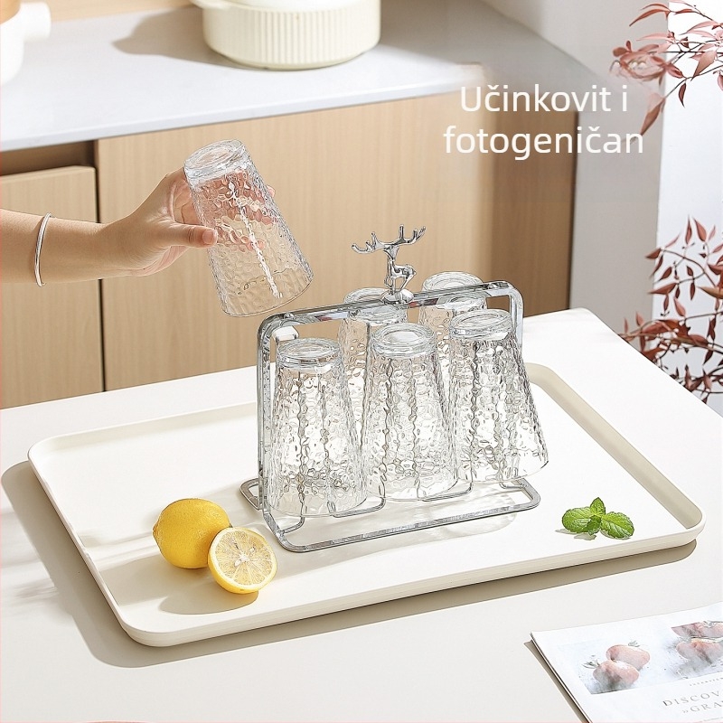 Plastični pravokutni pladanj, japanski stil, glazirana površina, opće korištenje, mikrovalna pećnica nije pogodna.
