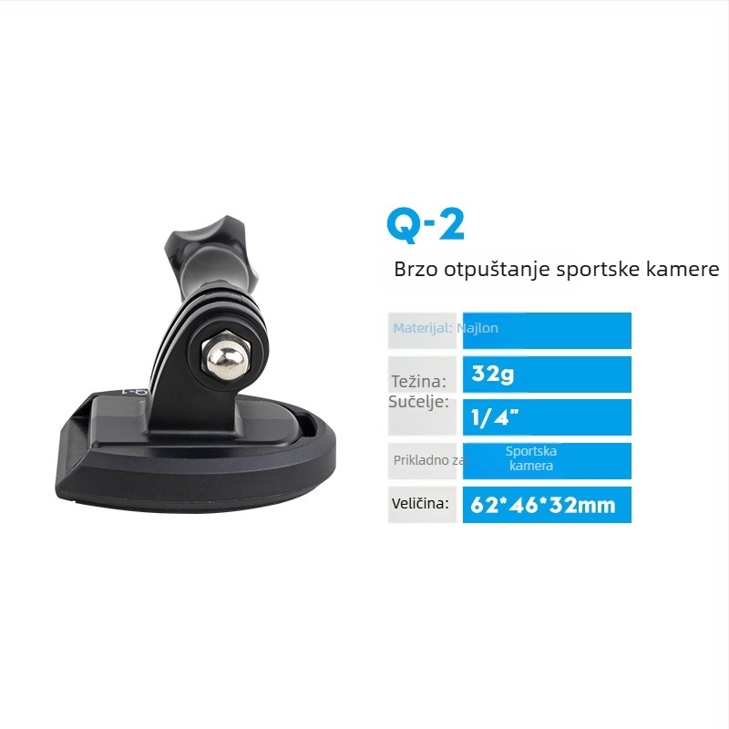 Komplet brzog otpuštanja baze za sportske kamere (Insta360) — najlonsko tijelo, otisnuto logo, Xiletu pakiranje, nacionalna garancija