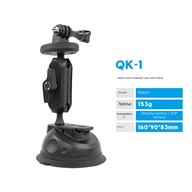 Komplet brzog otpuštanja baze za sportske kamere (Insta360) — najlonsko tijelo, otisnuto logo, Xiletu pakiranje, nacionalna garancija