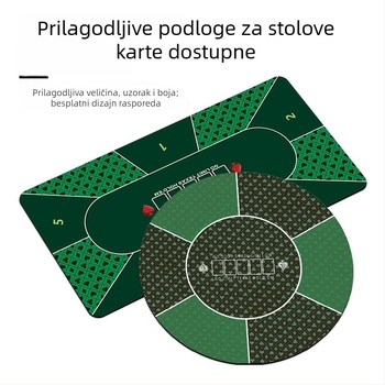 Texas poker stolna podloga – prirodni kaučuk, jednostrana, otisak logotipa, OEM prilagodba