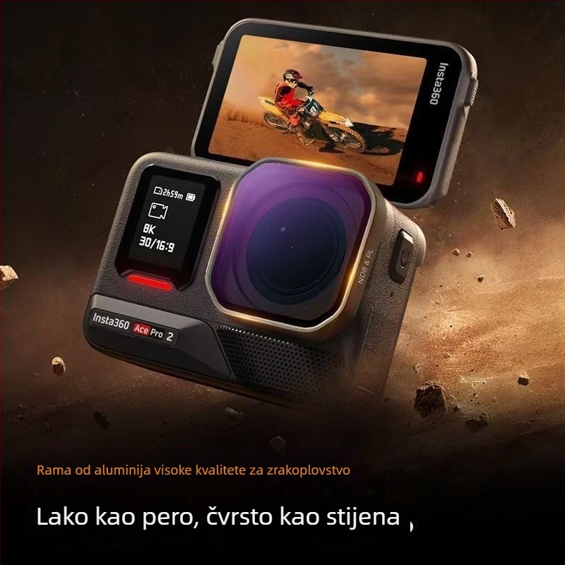 Set filtara za ShadowStone 360Acepro2 sportske kamere: CPL polarizirani filter, ND8/ND16/ND32 filtri, silikon konstrukcija