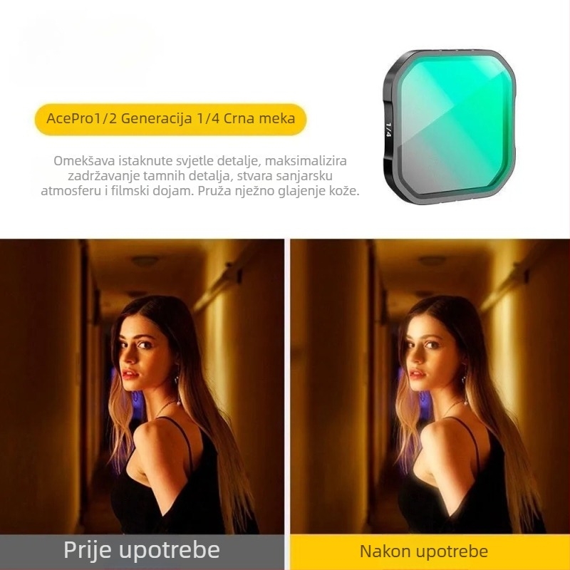 Set filtara za ShadowStone 360Acepro2 sportske kamere: CPL polarizirani filter, ND8/ND16/ND32 filtri, silikon konstrukcija