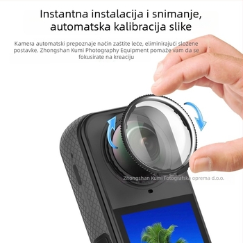 Zaštitni pokrov objektiva Insta360 X5X4X3X2 – Materijal PC/Staklo, Otporno na ogrebotine, Zaštitni poklopac za panoramsku akcijsku kameru