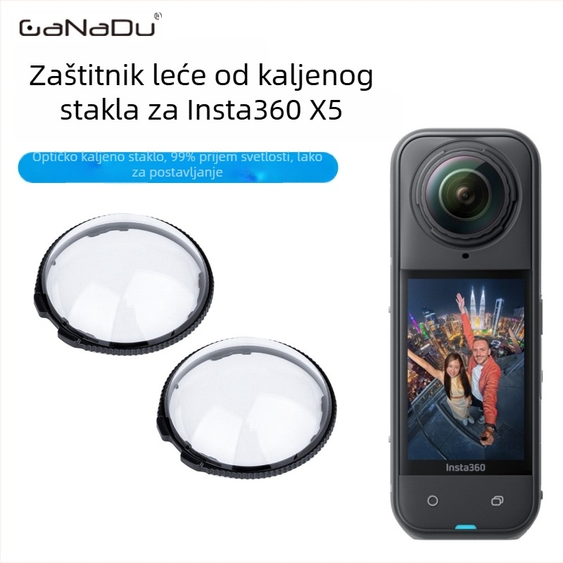 Zaštitni pokrov objektiva Insta360 X5X4X3X2 – Materijal PC/Staklo, Otporno na ogrebotine, Zaštitni poklopac za panoramsku akcijsku kameru