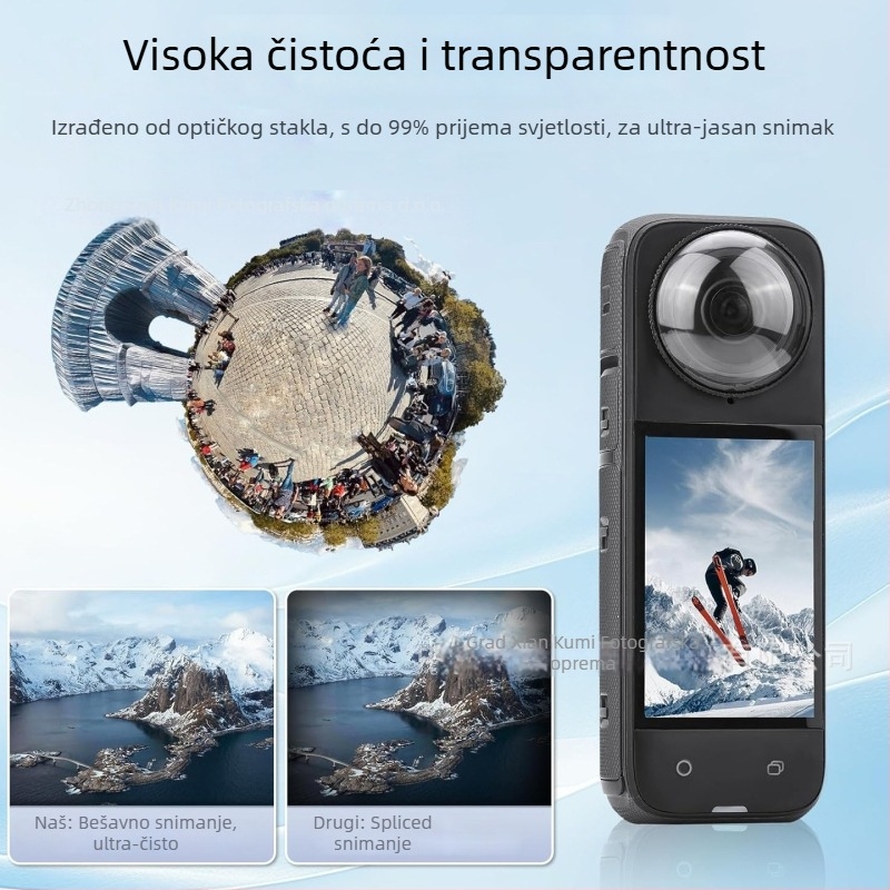 Zaštitni pokrov objektiva Insta360 X5X4X3X2 – Materijal PC/Staklo, Otporno na ogrebotine, Zaštitni poklopac za panoramsku akcijsku kameru