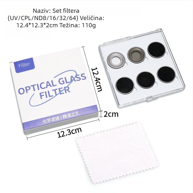 Set filtara za Dajiang Action5Pro/4 s CPL polarizatorom i ND8/16/32/64 filtrima