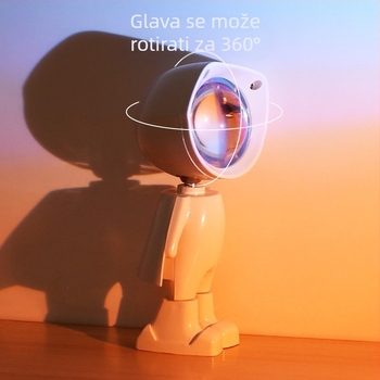 Robot noćno svjetlo zalaska s temom astronauta — mini šarena noćna svjetiljka za fotografiranje