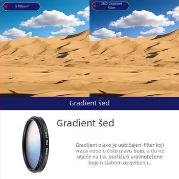 Set filtera s gradijentom 5-u-1 za SLR fotoaparat, univerzalni nosač, uključuje 3 krpice za čišćenje, OEM obrada