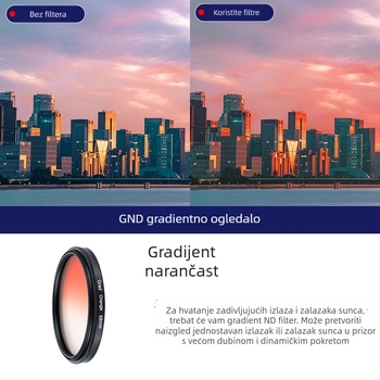 Set filtera s gradijentom 5-u-1 za SLR fotoaparat, univerzalni nosač, uključuje 3 krpice za čišćenje, OEM obrada