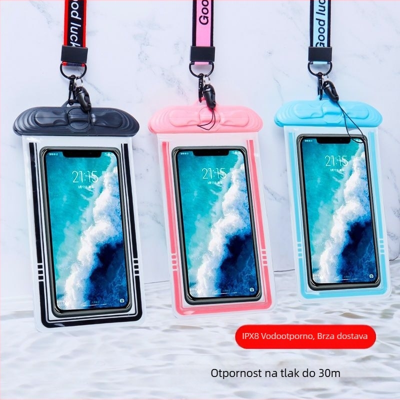 Vodootporna futrola za telefon s dodirnim zaslonom, PVC, za plivanje, ronjenje i aktivnosti na otvorenom