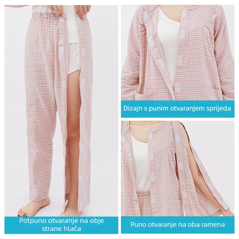 Jingruikang Medicinska njega odjeća, unisex, 95% pamuk, raglan dugi rukavi, okrugli ovratnik, dugačka duljina 80–100 cm, proljeće/jesen