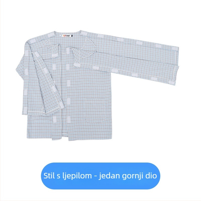 Jingruikang Medicinska njega odjeća, unisex, 95% pamuk, raglan dugi rukavi, okrugli ovratnik, dugačka duljina 80–100 cm, proljeće/jesen