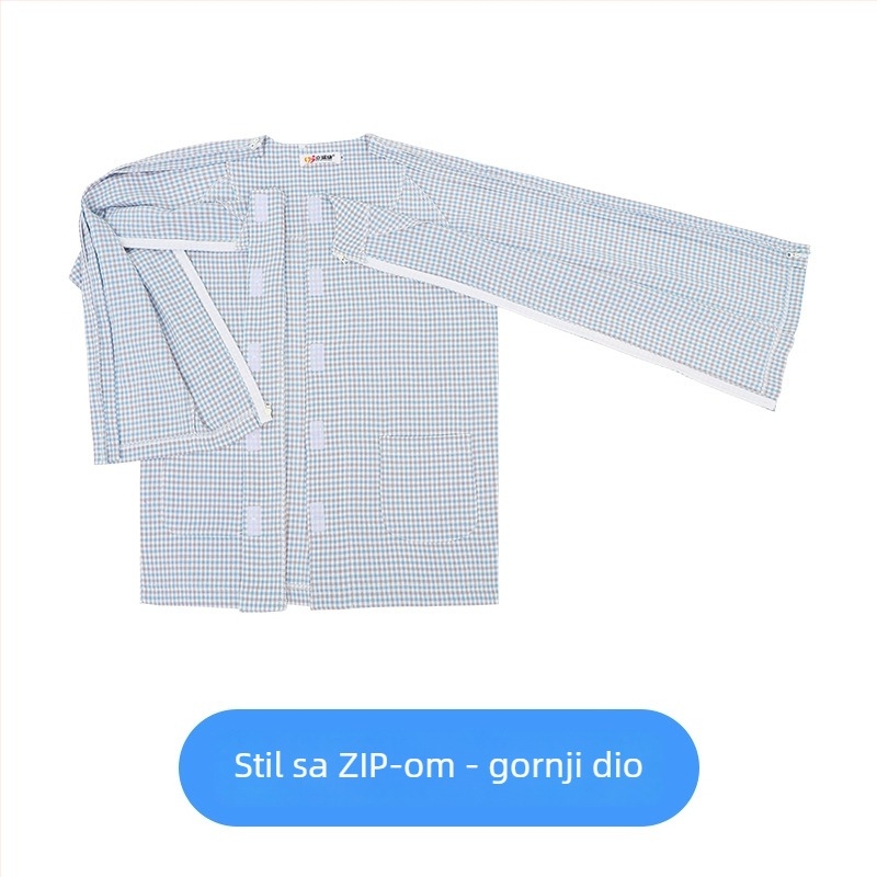 Jingruikang Medicinska njega odjeća, unisex, 95% pamuk, raglan dugi rukavi, okrugli ovratnik, dugačka duljina 80–100 cm, proljeće/jesen