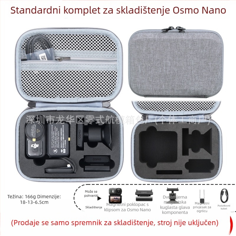 Torba za pohranu akcijske kamere Osmo Nano – PU materijal, 166 g, kompatibilna s Osmo Nano