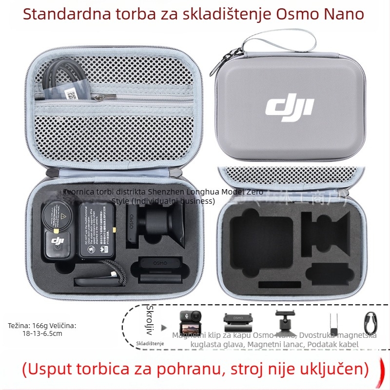 Torba za pohranu akcijske kamere Osmo Nano – PU materijal, 166 g, kompatibilna s Osmo Nano