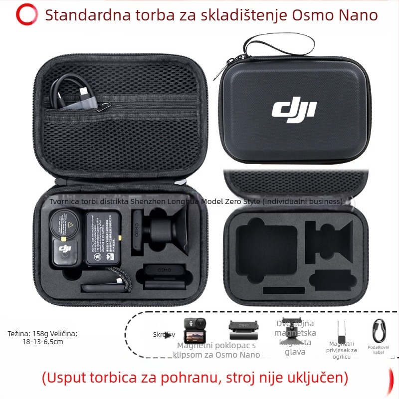 Torba za pohranu akcijske kamere Osmo Nano – PU materijal, 166 g, kompatibilna s Osmo Nano