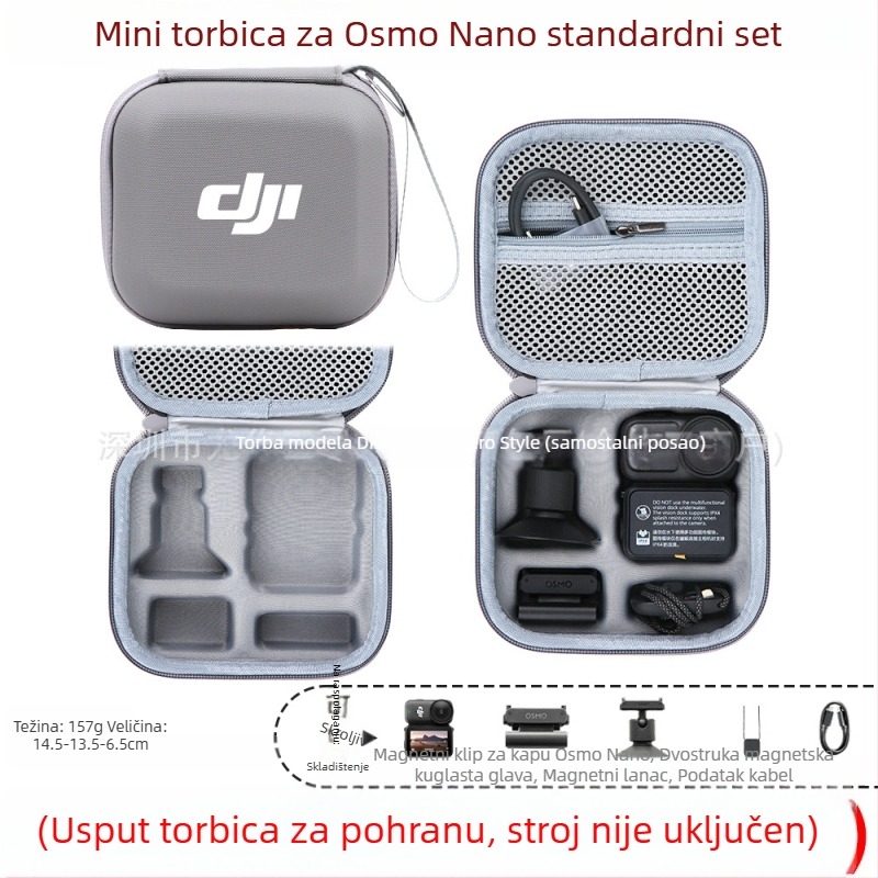 Torba za pohranu akcijske kamere Osmo Nano – PU materijal, 166 g, kompatibilna s Osmo Nano