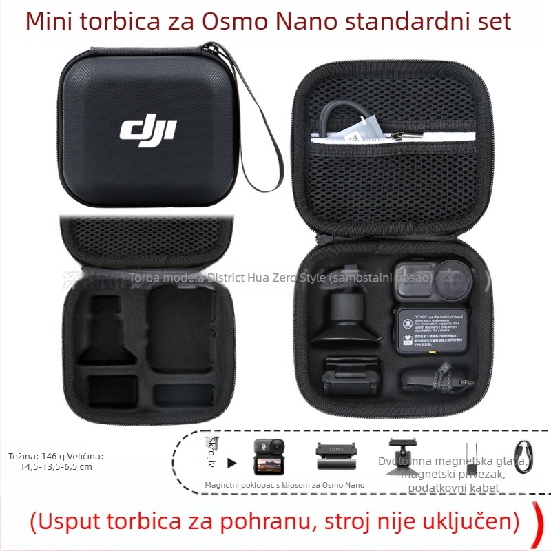 Torba za pohranu akcijske kamere Osmo Nano – PU materijal, 166 g, kompatibilna s Osmo Nano