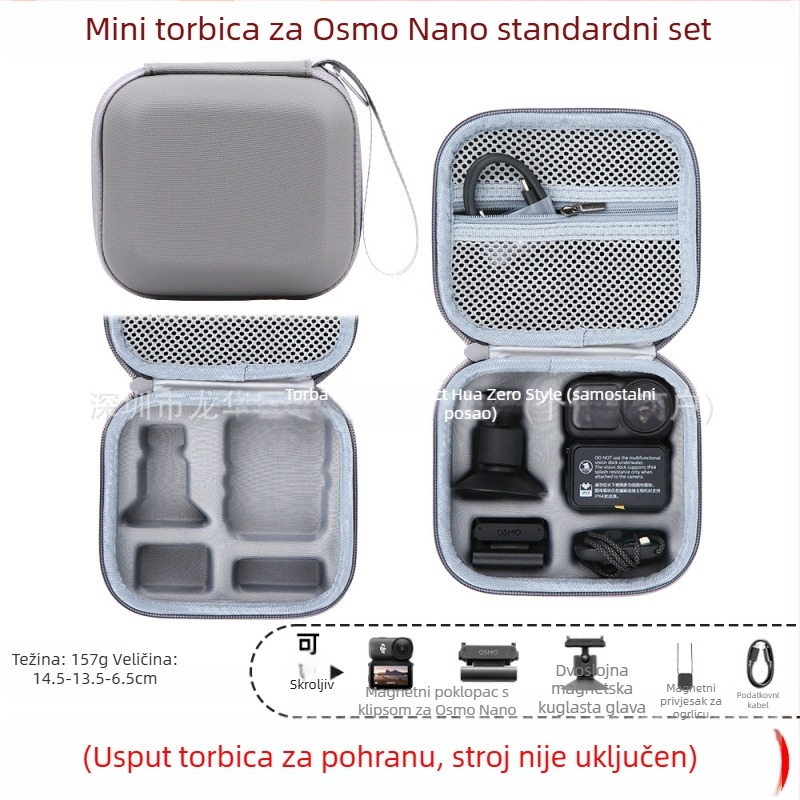 Torba za pohranu akcijske kamere Osmo Nano – PU materijal, 166 g, kompatibilna s Osmo Nano