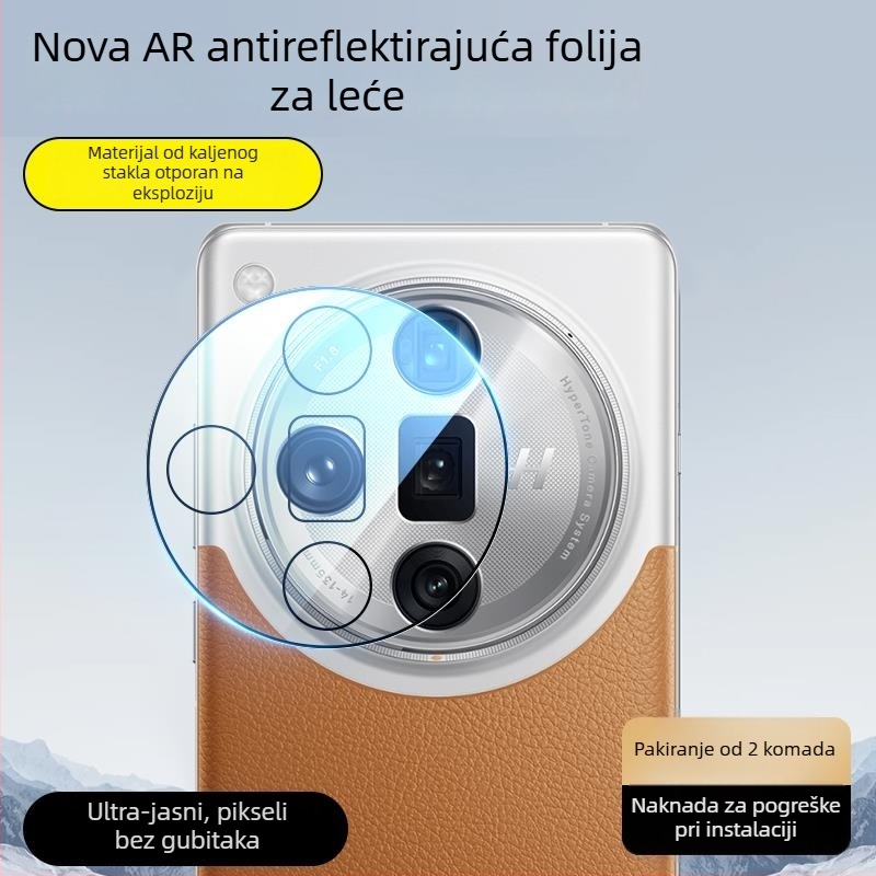 HD kaljeno staklo zaštitna folija za objektiv kamere Oppo Find X8 Pro, Find X8s i Find X7