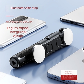 Selfie štap Z115 s trojnožnim stativom, 1,2 m produženje, Bluetooth daljinski upravljač, LED rasvjeta, EIS potporka