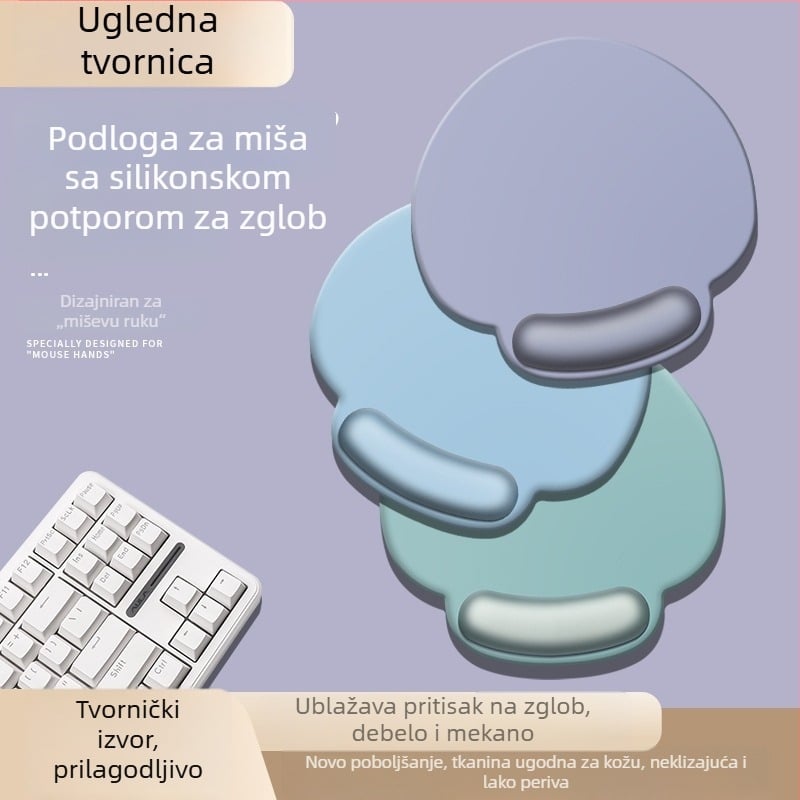 Ergonomska podloga za zglob miša s memorijskom pjenom i silikonom, uredski dodatak za računalo
