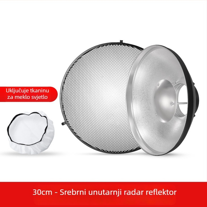 Radome s mrežom sa šesterokutnim uzorkom za studijsko osvjetljenje, aluminijska legura