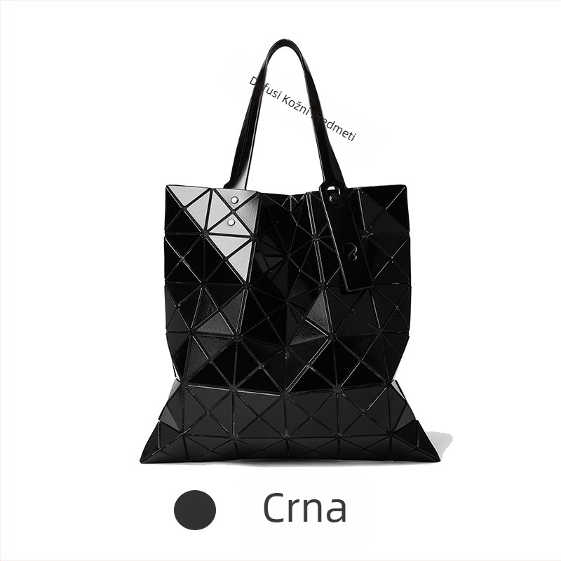 Tote torba s geometrijskim romb quiltom, PVC, urbani jednostavan stil, horizontalni kvadratni oblik, unutarnji džepovi sa zipom, džep za mobitel i identifikacijsku karticu, dvostruke ručke