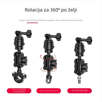 Držač za mobitel za motocikl s kuglastom glavom 25 mm – LL8-1, aluminijska legura + najlon, brzo oslobađanje jednim klikom