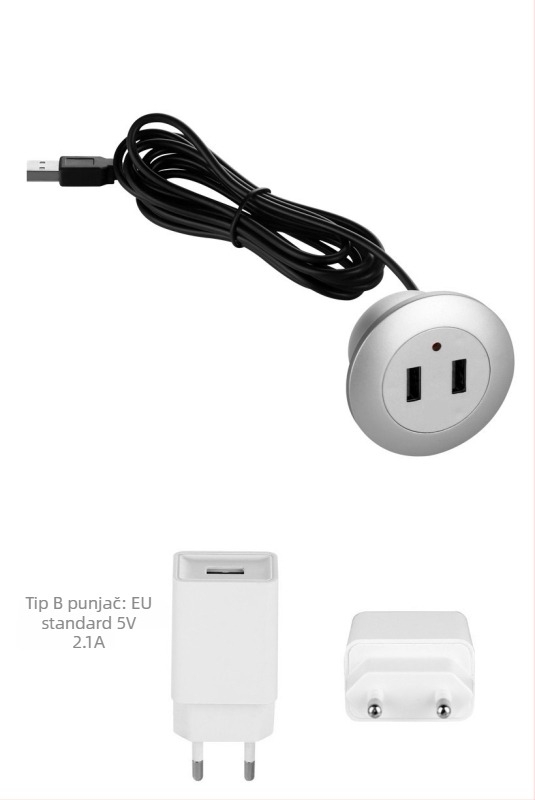 USB punjač za stolno radno mjesto s ugrađenim višestrukim USB portovima – QC2.0 brzo punjenje, izlaz 2A, max 10W