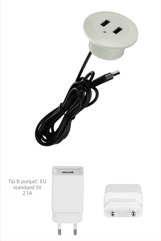 USB punjač za stolno radno mjesto s ugrađenim višestrukim USB portovima – QC2.0 brzo punjenje, izlaz 2A, max 10W