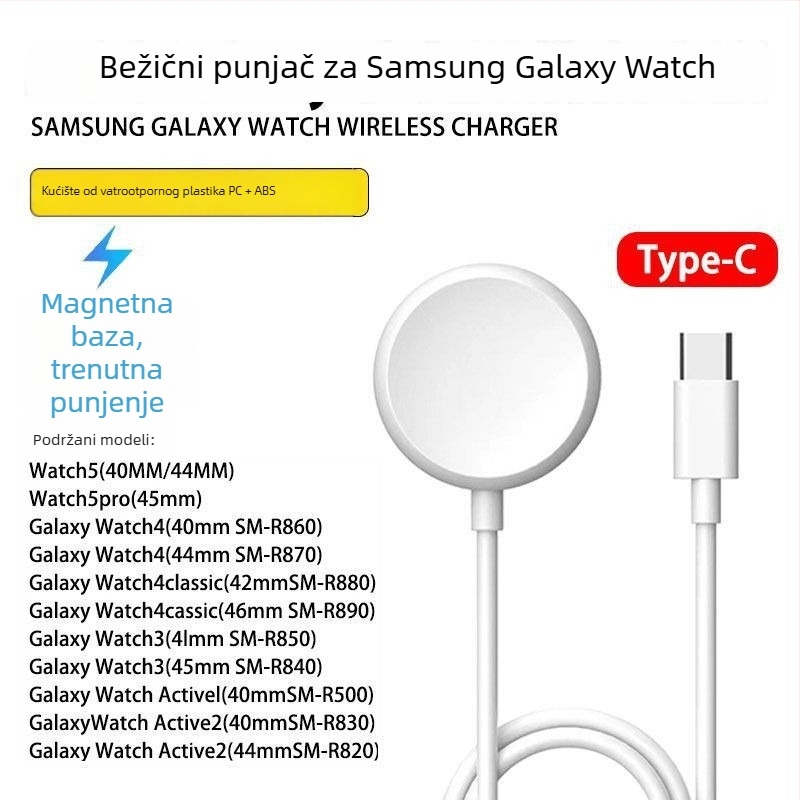 Galaxy Watch magnetski bežični punjač na stalku – AFC, magnetsko punjenje, ukupna snaga 5W, 2.5W po uređaju, 1A izlaz
