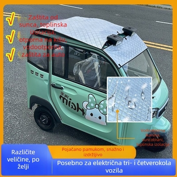 Strešni toplinski štit za električna vozila s tri ili četiri kotača, PVC materijal, teleskopsku ugradnju, za opće modele krova