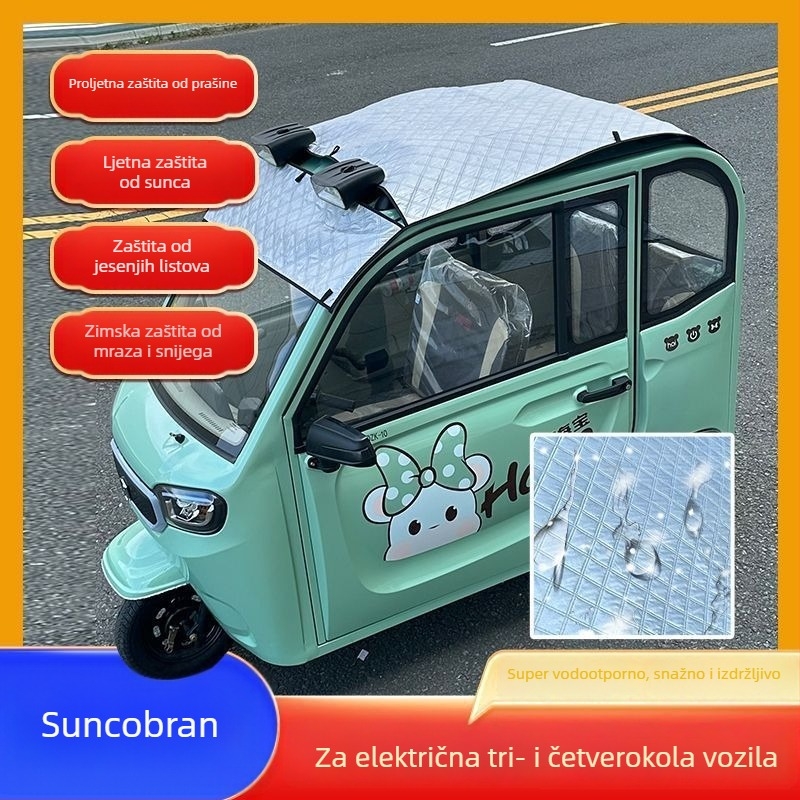Strešni toplinski štit za električna vozila s tri ili četiri kotača, PVC materijal, teleskopsku ugradnju, za opće modele krova