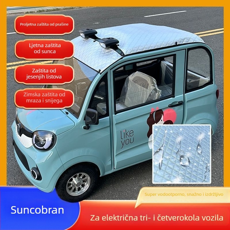 Strešni toplinski štit za električna vozila s tri ili četiri kotača, PVC materijal, teleskopsku ugradnju, za opće modele krova