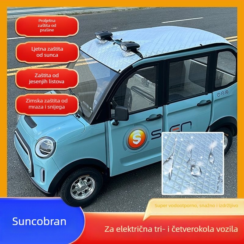 Strešni toplinski štit za električna vozila s tri ili četiri kotača, PVC materijal, teleskopsku ugradnju, za opće modele krova