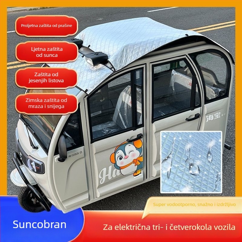 Strešni toplinski štit za električna vozila s tri ili četiri kotača, PVC materijal, teleskopsku ugradnju, za opće modele krova