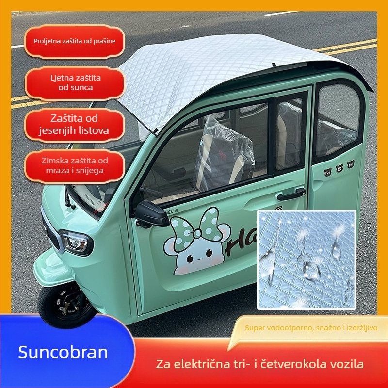 Strešni toplinski štit za električna vozila s tri ili četiri kotača, PVC materijal, teleskopsku ugradnju, za opće modele krova